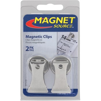 Master Magnetics Magnetic Handy Clips, Chrome - 2pk