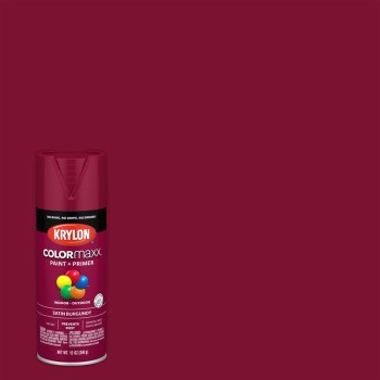 Krylon COLORmaxx Spray Paint, Satin Burgundy - 12 oz