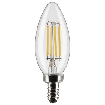 Satco 4W LED Torpedo Bulb, Clear - Warm White