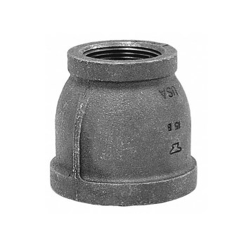 Malleable Reducing Coupling, Black - 4" x 3"