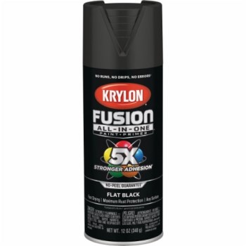 Krylon Fusion Spray Paint, Flat Black - 12 oz
