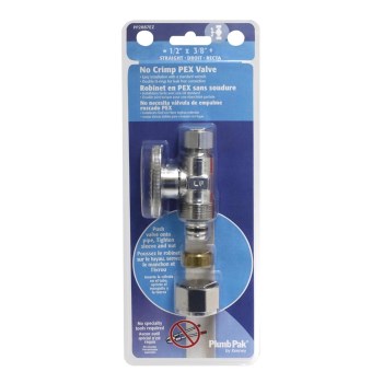 No Crimp PEX Straight Valve - 1/2" x 3/8"