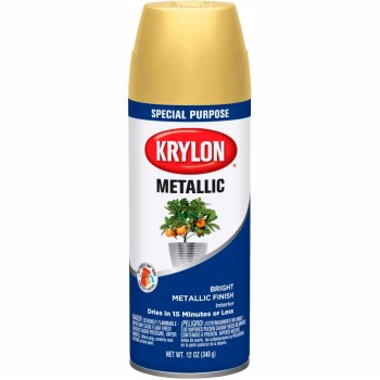 Krylon Metallic Spray Paint, Bright Gold - 12 oz