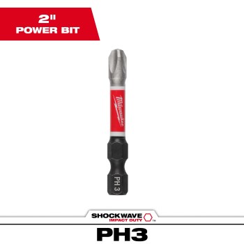 Milwaukee Shockwave Phillips #3 Power Bit - 2"