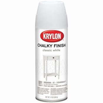 Chalky Finish Spray Paint, Classic White - 12 oz