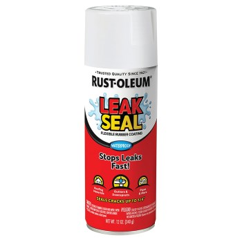 LeakSeal Flexible Rubber Coating Spray, White - 12 oz
