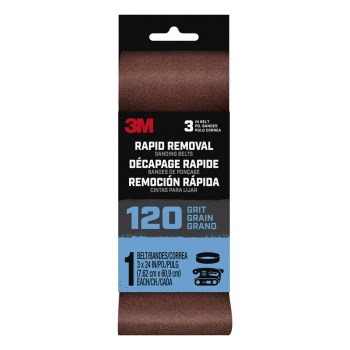 3M Sanding Belt, 120-Grit - 3" x 24"