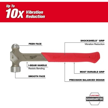 Milwaukee Steel Ball Peen Hammer - 16 oz