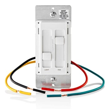 Fan Light Switch, Dimmable - White