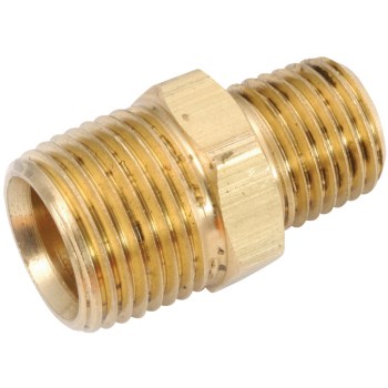 Anderson Metals Lead Free Brass Reducing Nipple - 3/8" x 1/4"