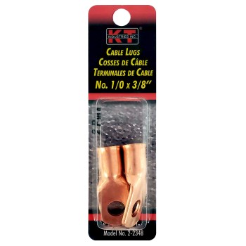 K-T Industries Copper Cable Lug - 1/0 AWG x 3/8", 2pk