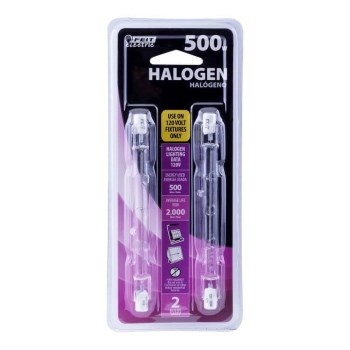 Feit T3 Halogen Bulb, 500W - R7S, 2pk