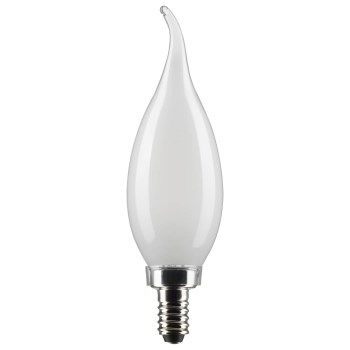 Satco 4W LED Flame Tip Bulb, Frosted - E12, 2pk