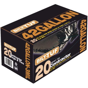 Bilt-Tuf 42-Gallon Contractor Bags - 3 mil, 20-Pack
