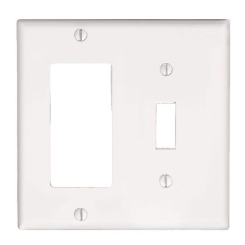 Combo Wallplate - Toggle & GFCI, White