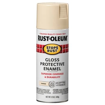 Stops Rust Enamel Spray, Satin Almond - 12 oz