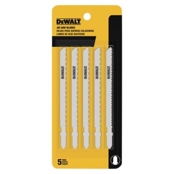 DeWalt Fast Wood T-Shank Jig Saw Blade - 4" x 6 TPI, 5pk
