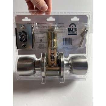 Elite Security Entry Ball Knob, Satin Nickel - 2pk