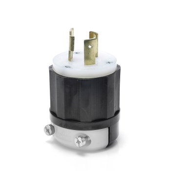 Nylon Lock Plug, Industrial - 30 Amp, Black/White