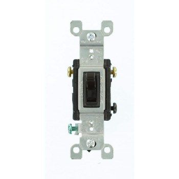 Quiet Toggle Switch, 3-Way - 15 Amp, Brown