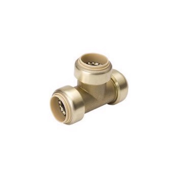 Push Fit Brass Tee - 1/2" x 1/2" x 1/2"