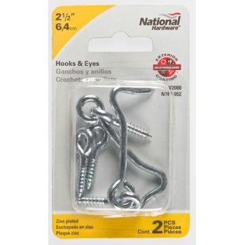  Hook & Eye, Zinc ~ 2 1/2"