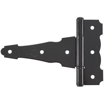 Ornamental/Reversible T Hinge, Black ~ 4"