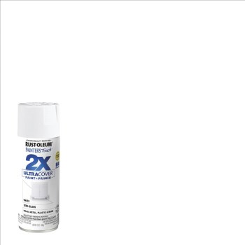 Painter's Touch 2X Spray Paint  Semi Gloss White   12 oz