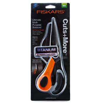 Fiskars 9 in. All-Purpose Scissors with Wire Cutter, Orange/Black
