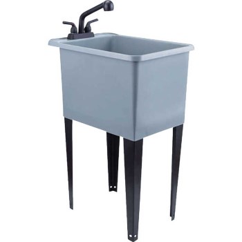 Stz Industries Galvanized Utility Tub with Faucet - 16 Gauge