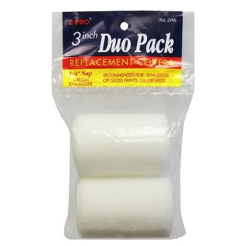 Roller Cover, Draylon, 1/4" Nap - 3", 2pk
