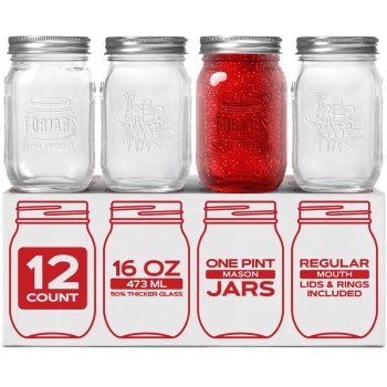 Forjars Regular Mouth Mason Jars 16 oz 