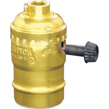 Turn Knob Socket - 250W, 250V, Polished Gilt