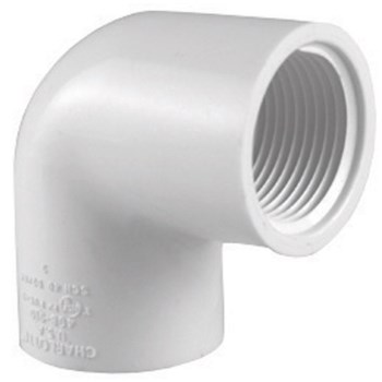 PVC Schedule 40 90 Degree Elbow, FPT x FPT - 1/2"