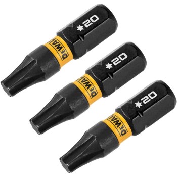 DeWalt FlexTorq Torx T20 Insert Bit - 1", 3pk