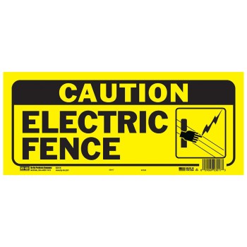 Hy-Ko Plastic Warning Sign - Caution Electric Fence
