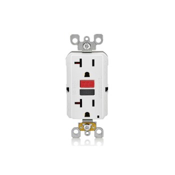 GFCI Outlet, Self-Test - 20 Amp, White