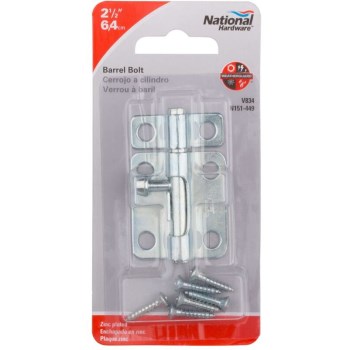 Barrel Bolt, Zinc ~ 2 1/2" 