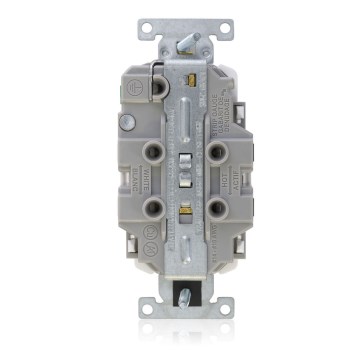 Leviton Lever Edge Commercial Duplex Receptacle, White - 20 Amp