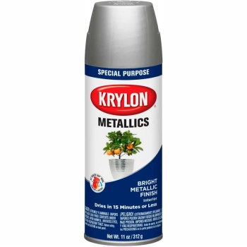 Krylon Metallic Spray Paint, Bright Silver - 12 oz
