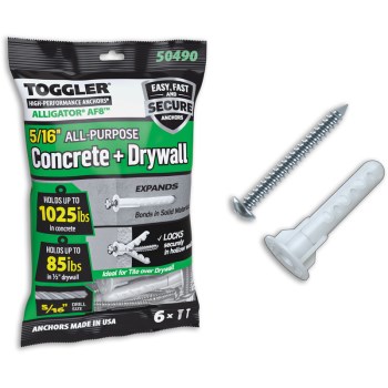 Alligator All-Purpose Flanged Anchor, 6pk ~ #12 x 1-3/4"