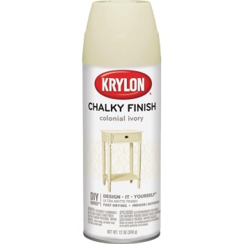 Chalky Finish Spray Paint, Colonial Ivory - 12 oz