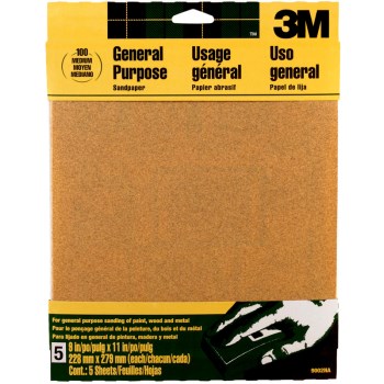 Aluminum Oxide Sandpaper, Medium Grit ~ 9 x 11 inches
