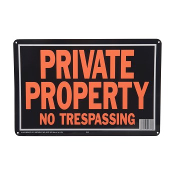 Hy-Ko Aluminum Sign, Private Property - 10" x 14"