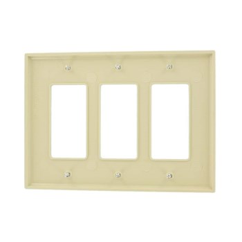 Decora Wall Plate, GFCI - 3-Gang, Ivory