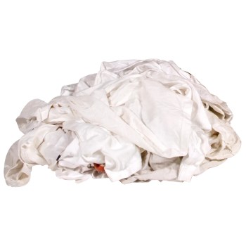 Reclaimed Textiles - White Knit Wipers, 2 lb Bag