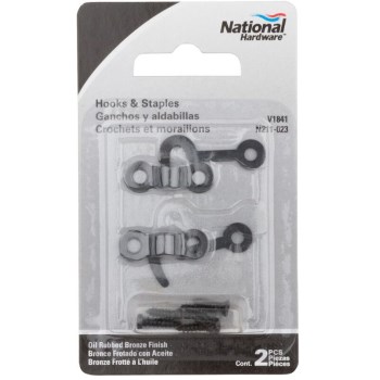 Steel Hooks & Staples, Oil Rubbed Bronze Finish ~ Two Pack