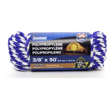 Mibro Smooth Braid Polypropylene Rope - 3/8" x 50 Ft
