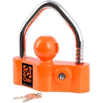 Curt Heavy-Duty Universal Coupler Lock, Orange - Fits 1-7/8" to 2-5/16" Ball