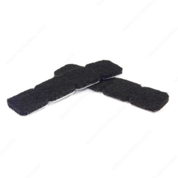 Eco Feltac Square Felt Pads, Black - 1", 16pk
